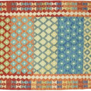 Orange Kilim rug Afghan old style