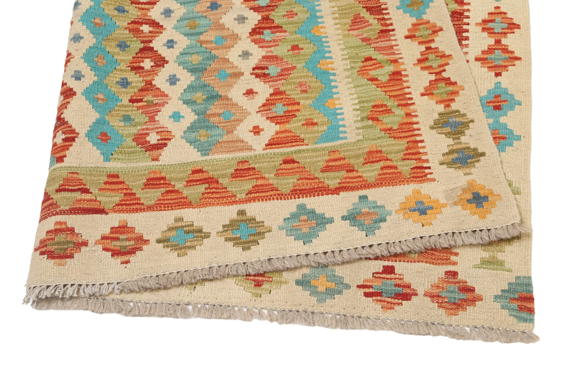 Beige Kilim rug Afghan old style - Image 3