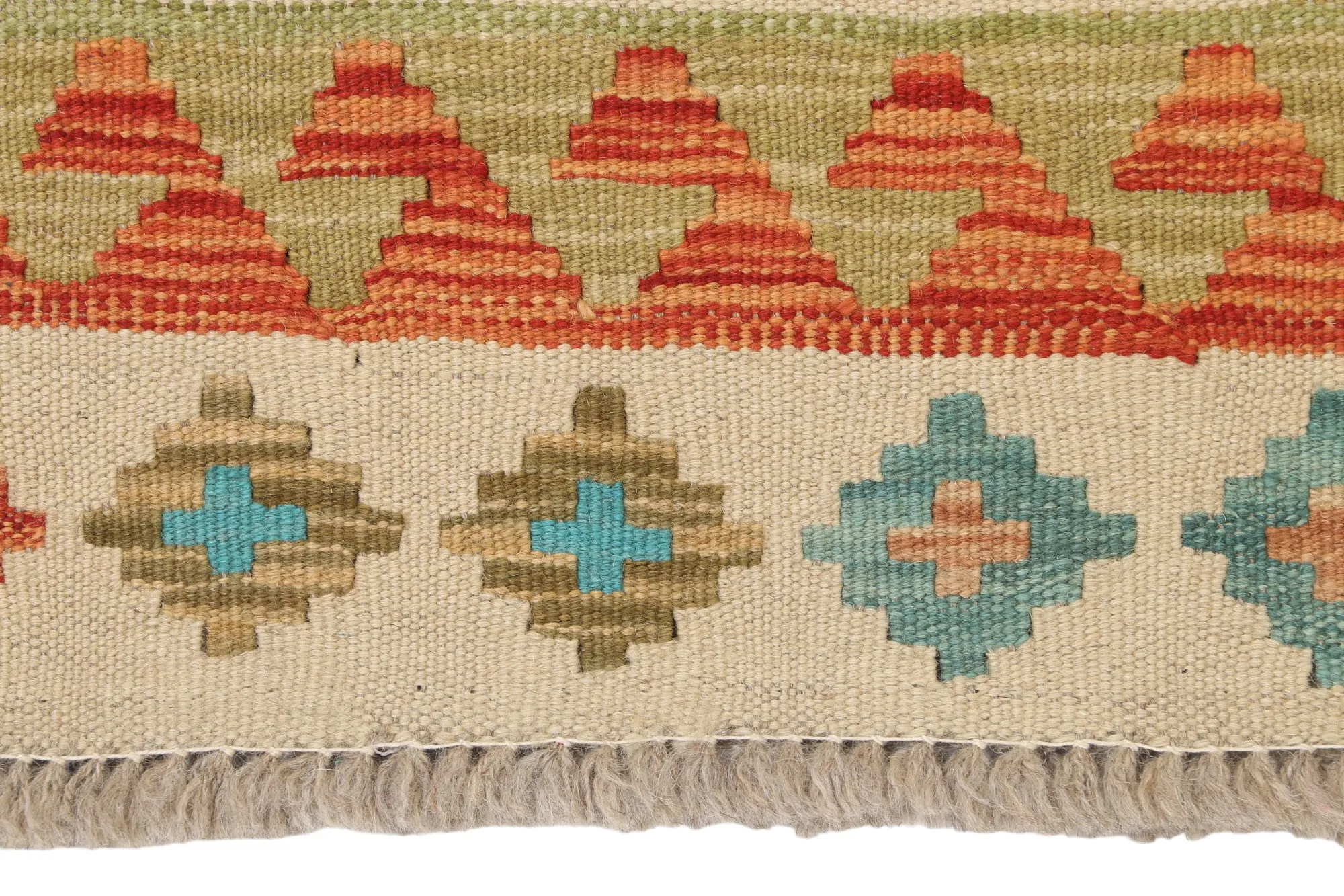 Beige Kilim rug Afghan old style - Image 5