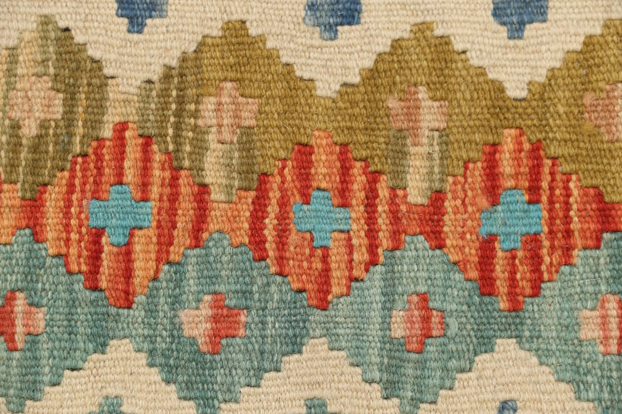 Beige Kilim rug Afghan old style - Image 6