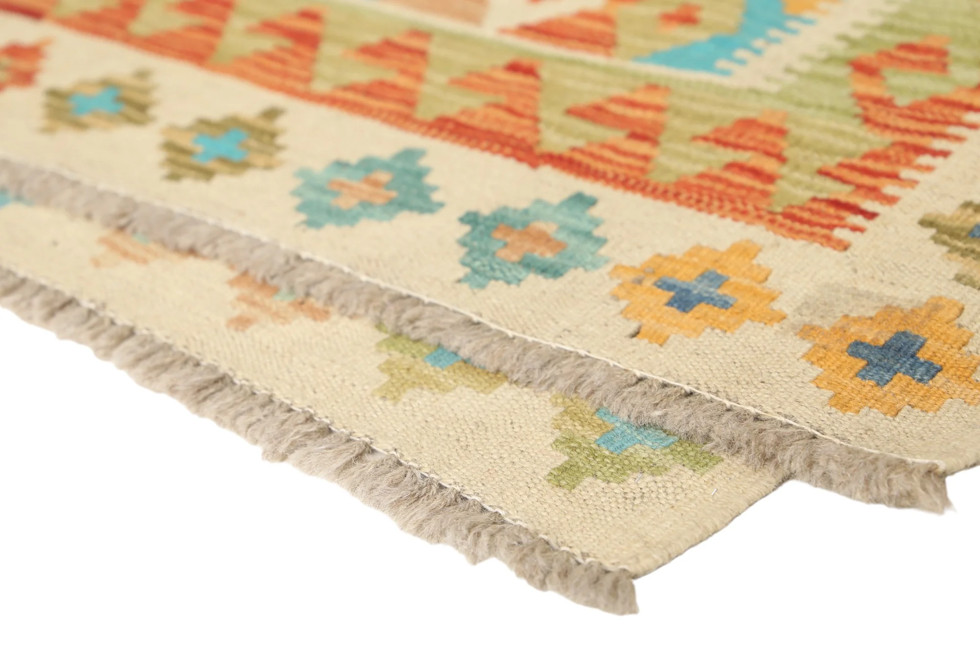 Beige Kilim rug Afghan old style - Image 9