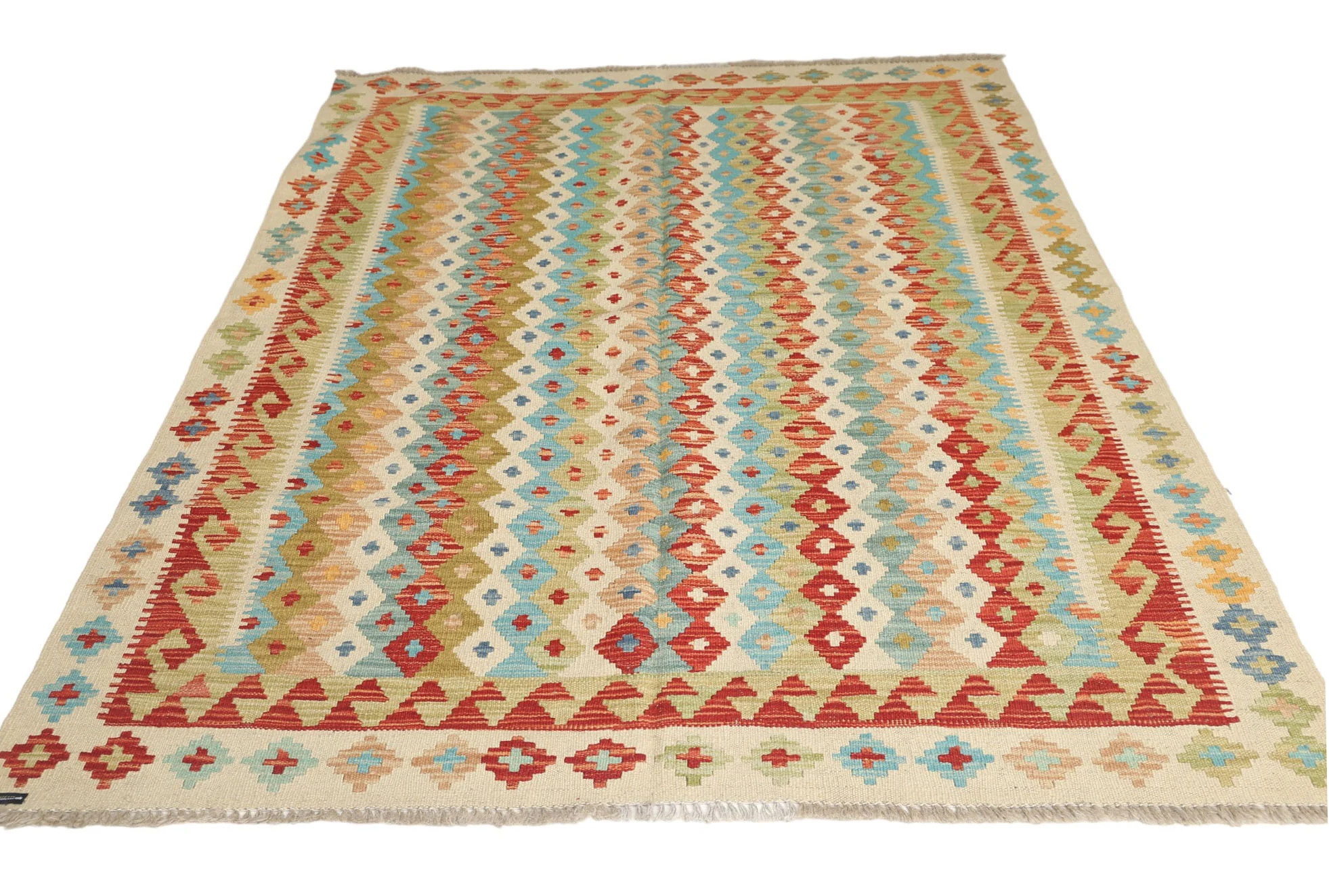 Beige Kilim rug Afghan old style - Image 2