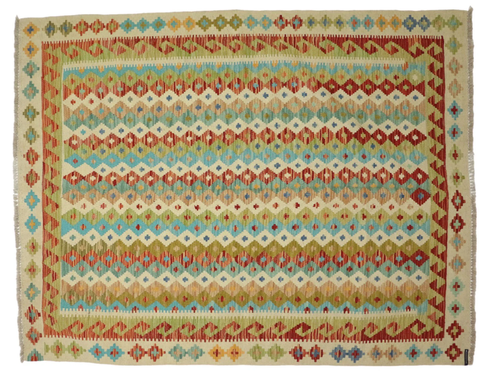 Beige Kilim rug Afghan old style