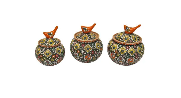 Set of emboss hand painted turkish candy jars