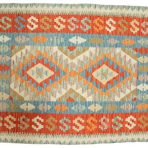 Orange Kilim rug Afghan old style