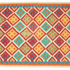 Orange Kilim rug Afghan old style