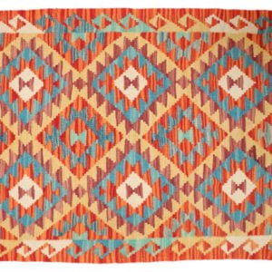Orange Kilim rug Afghan old style