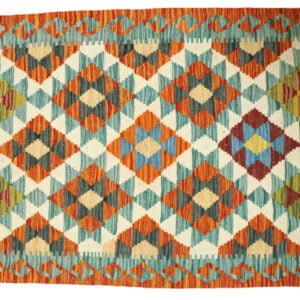 Orange Kilim rug Afghan old style