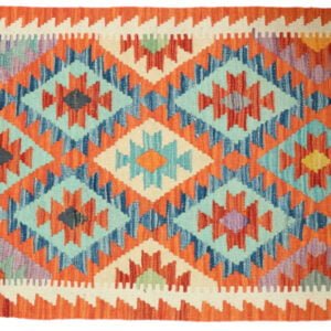 Orange Kilim rug Afghan old style