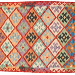 Orange Turkish kilim vintage style