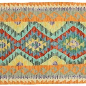 Orange Living room runner rug kilim