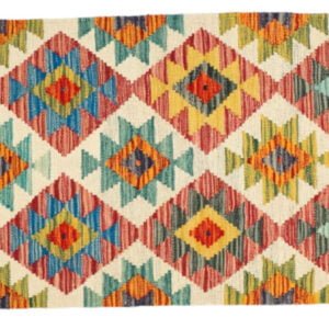 Green Runner rug kilim
