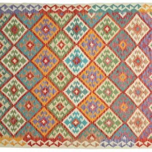 Orange Kilim rug Afghan old style