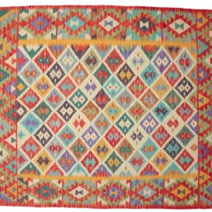 Orange Kilim rug Afghan old style