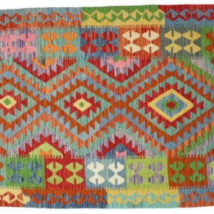 Green Living room kilim rug