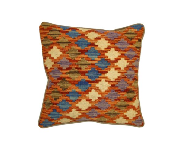 Orange Sofa and floor Kilim cushion cover 50x50 cm