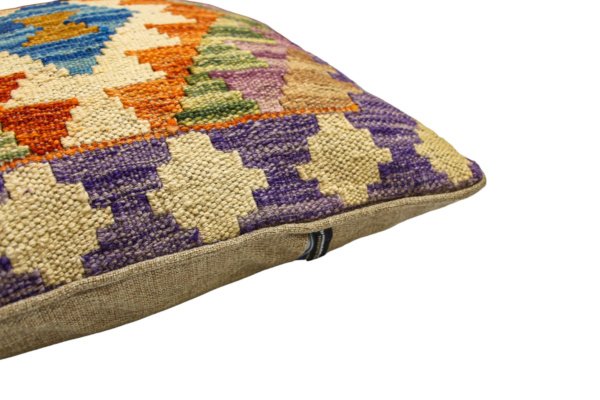 Purple Kilim cushion cover 50x50 cm - Image 5