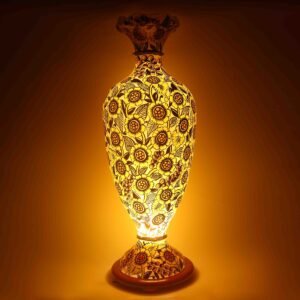 Illimunated Vase Camel Skin Floor Corner Lamp