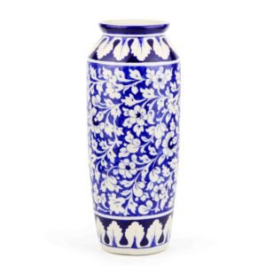 Tall Flower Vase Handcrafed and Handpainted Floral Patterns