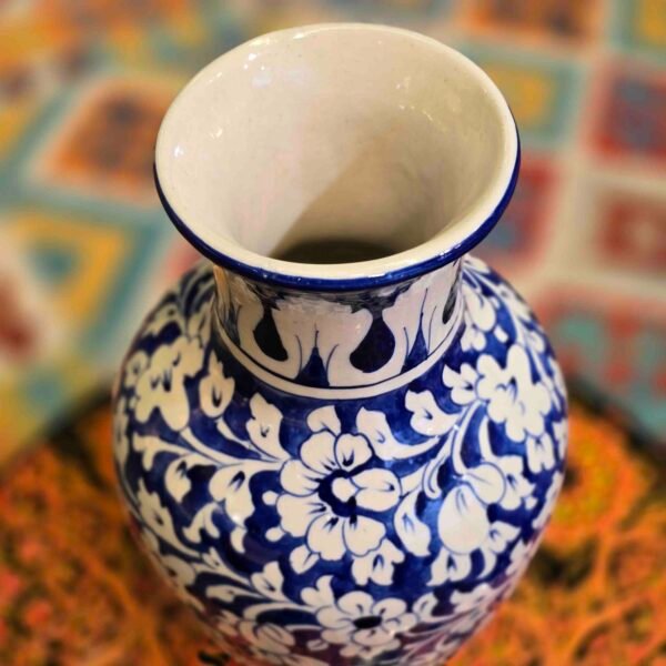 Flower Vase Blue Pottery - Image 4