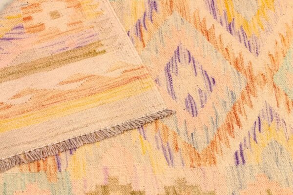 Runner Rug Kilim Exquisite Design for Hallway, Bedroom or Living room. Handwoven Wool Rug, Reversible and Organically Dyed Permanent Colors - Image 4