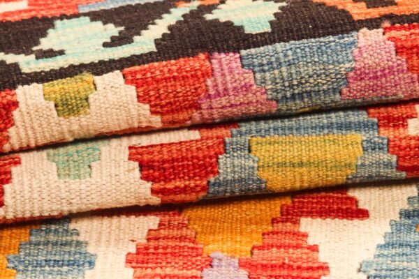 Runner Rug Kilim Exquisite Design for Hallway, Bedroom or Living room. Handwoven Wool Rug, Reversible and Organically Dyed Permanent Colors - Image 2