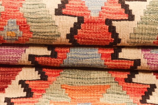 Runner Rug Kilim Exquisite Design for Hallway, Bedroom or Living room. Handwoven Wool Rug, Reversible and Organically Dyed Permanent Colors - Image 6