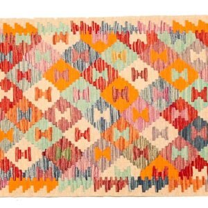 Runner Rug Kilim Exquisite Design for Hallway, Bedroom or Living room. Handwoven Wool Rug, Reversible and Organically Dyed Permanent Colors