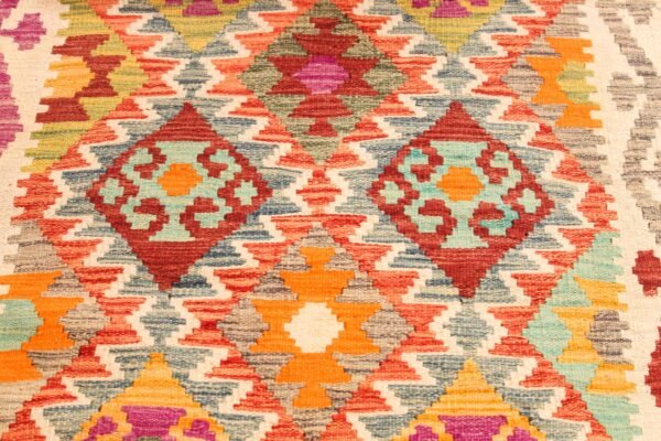 Runner Rug Kilim Exquisite Design for Hallway, Bedroom or Living room. Handwoven Wool Rug, Reversible and Organically Dyed Permanent Colors - Image 6