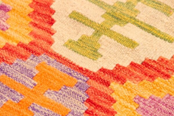 Runner Rug Kilim Exquisite Design for Hallway, Bedroom or Living room. Handwoven Wool Rug, Reversible and Organically Dyed Permanent Colors - Image 3