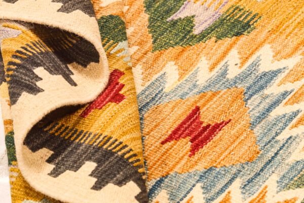 Runner Rug Kilim Exquisite Design for Hallway, Bedroom or Living room. Handwoven Wool Rug, Reversible and Organically Dyed Permanent Colors - Image 7