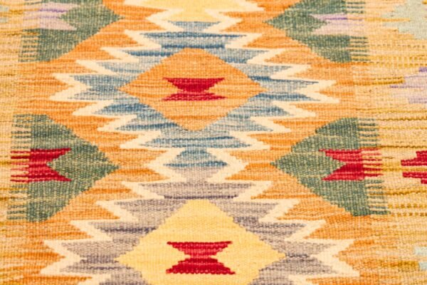 Runner Rug Kilim Exquisite Design for Hallway, Bedroom or Living room. Handwoven Wool Rug, Reversible and Organically Dyed Permanent Colors - Image 5