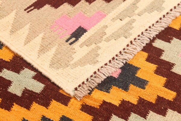 Runner Rug Kilim Exquisite Design for Hallway, Bedroom or Living room. Handwoven Wool Rug, Reversible and Organically Dyed Permanent Colors - Image 4