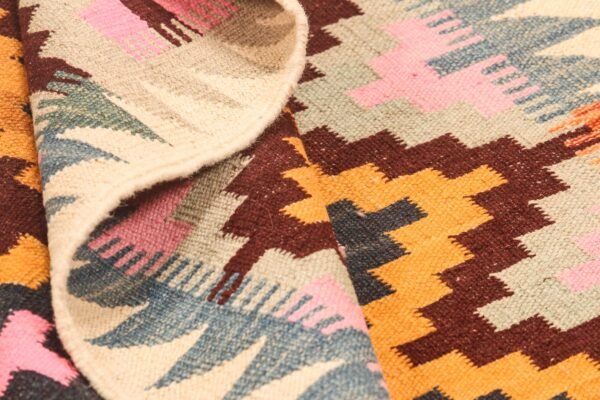 Runner Rug Kilim Exquisite Design for Hallway, Bedroom or Living room. Handwoven Wool Rug, Reversible and Organically Dyed Permanent Colors - Image 3