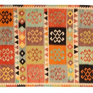 Large and Intricate Patterned Kilim Rug Handwoven with Pure Lamb Wool