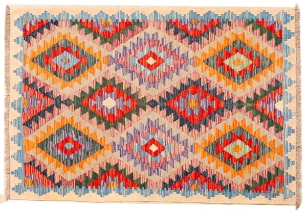 Pure Wool Kilim Rug Reversible and Fadeproof Natural Colours