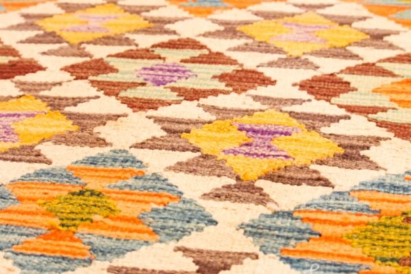 Runner Rug Kilim Exquisite Design for Hallway, Bedroom or Living room. Handwoven Wool Rug, Reversible and Organically Dyed Permanent Colors - Image 2