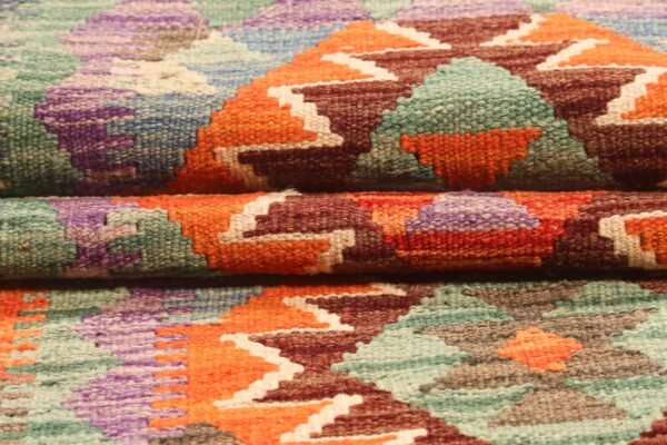 Runner Rug Kilim Exquisite Design for Hallway, Bedroom or Living room. Handwoven Wool Rug, Reversible and Organically Dyed Permanent Colors - Image 4