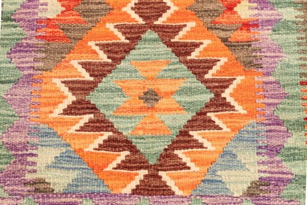 Runner Rug Kilim Exquisite Design for Hallway, Bedroom or Living room. Handwoven Wool Rug, Reversible and Organically Dyed Permanent Colors - Image 2