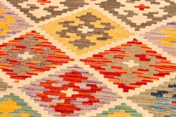 Runner Rug Kilim Exquisite Design for Hallway, Bedroom or Living room. Handwoven Wool Rug, Reversible and Organically Dyed Permanent Colors - Image 5