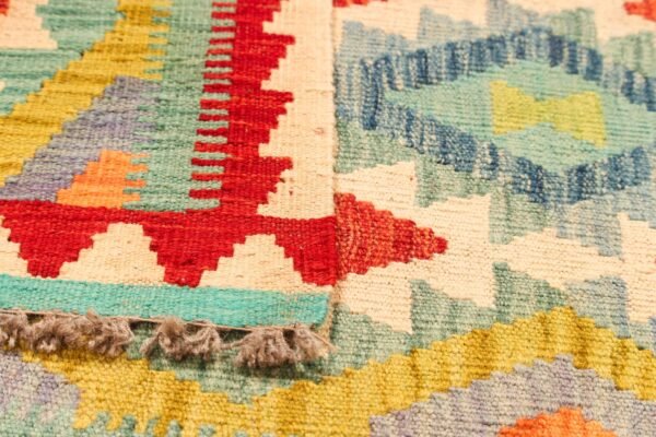 Runner Rug Kilim Exquisite Design for Hallway, Bedroom or Living room. Handwoven Wool Rug, Reversible and Organically Dyed Permanent Colors - Image 3